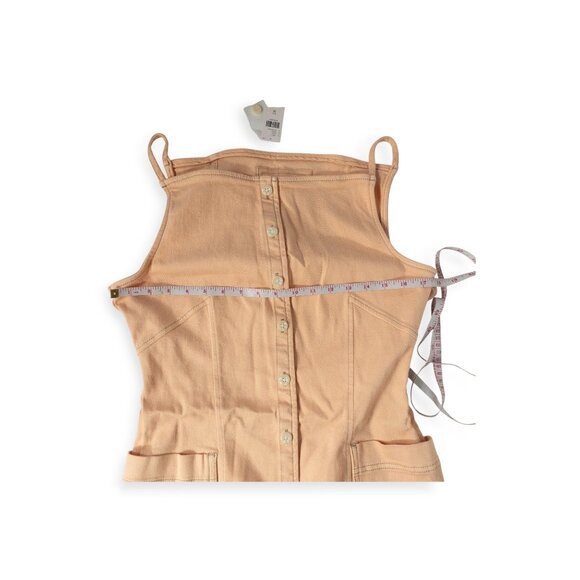 Anthropologie Peach Sleeveless Button-Down Mini Dress Boho By Maeve - Picture 5 of 9